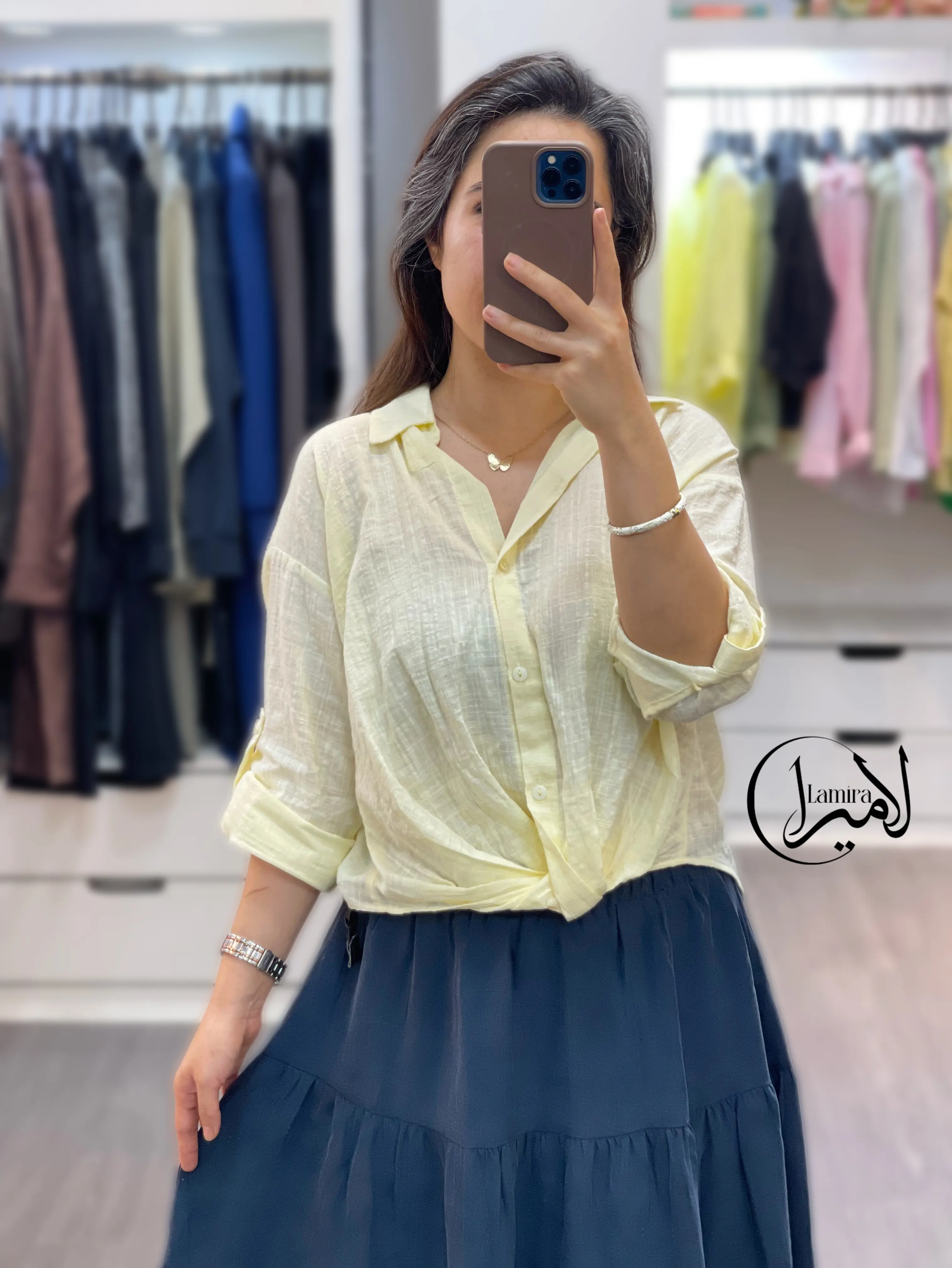 شومیز دخترونه پیچ لینن ترک